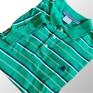 Brooks Brothers Polo‎ Size Large Green White Striped Short Sleeve shirt
